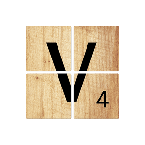 Letter V - Light Wood - 16in x 16in