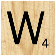 Letter W - Light Wood - 8in x 8in