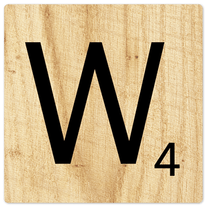 Letter W - Light Wood - 8in x 8in
