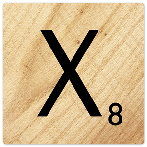 Letter X - Light Wood - 8in x 8in