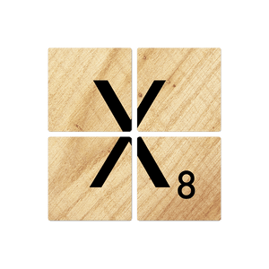 Letter X - Light Wood - 16in x 16in